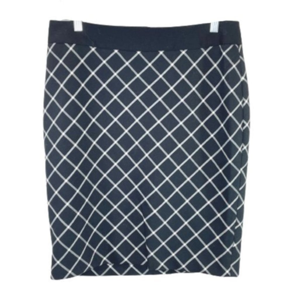 The Limited Black & White Diamond Pattern Pencil Skirt - 8 - NEW